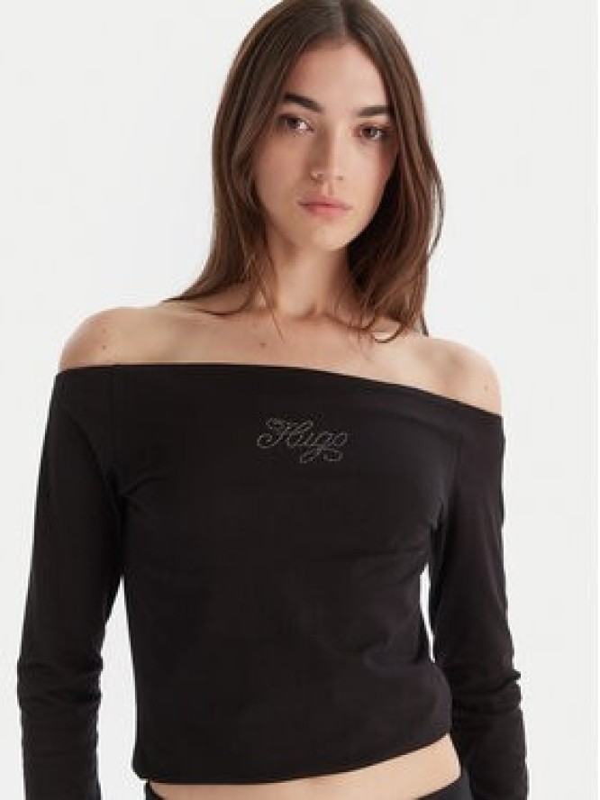 HUGO Bluzka Dolder 50546931 Czarny Slim Fit