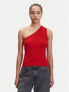 JDY Top Nanna 15351420 Czerwony Slim Fit