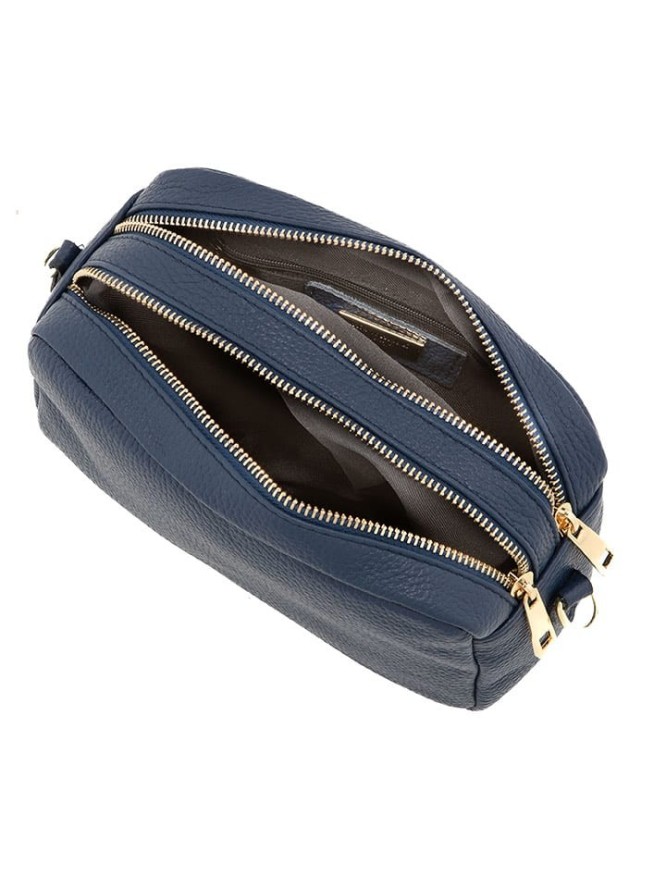 Mia Tomazzi Skórzana torebka "Astolfo" w kolorze granatowym - 23 x 16 x 11 cm rozmiar: onesize