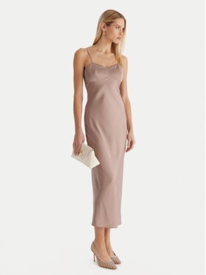 Guess Sukienka wieczorowa W5YK35 WHEZ2 Beżowy Slim Fit