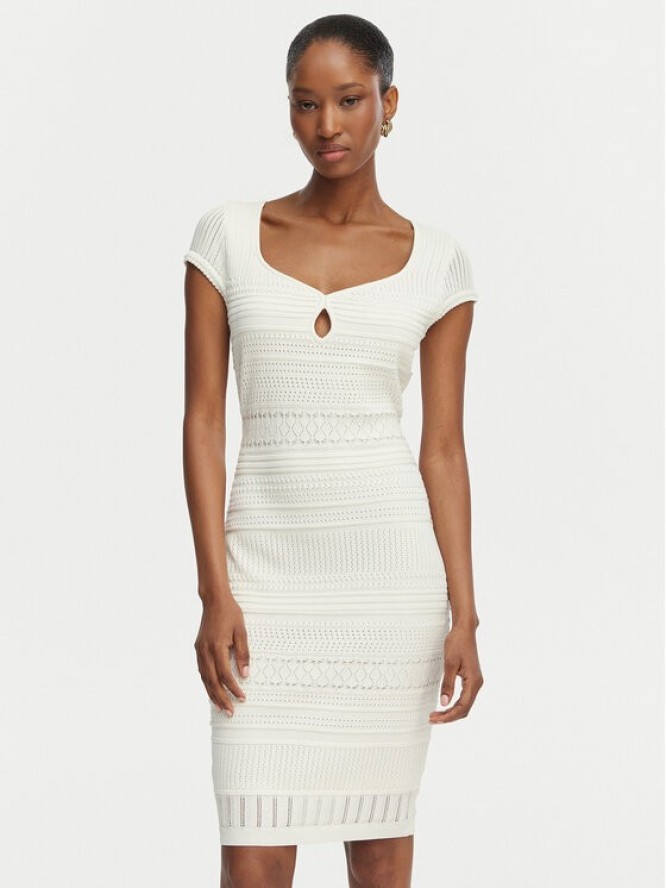 Guess Sukienka dzianinowa W6GK21 Z0603 Biały Regular Fit