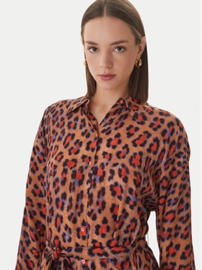LOLA CASADEMUNT Sukienka koszulowa MS2616017 Brązowy Regular Fit
