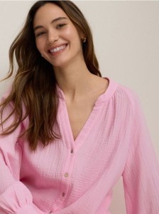 Muślinowa bluzka - różowy