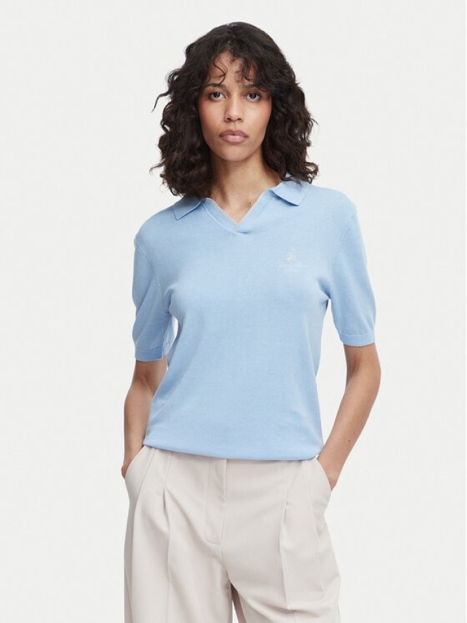 Beverly Hills Polo Club Polo P-SS26W-M550273 Niebieski jasny Regular Fit