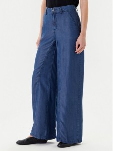 United Colors Of Benetton Spodnie materiałowe 4KHNDF09L Niebieski Wide Leg
