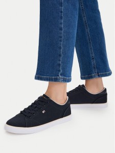 Tommy Hilfiger Sneakersy Th Low Profile Vulc Canvas FW0FW09102 Granatowy