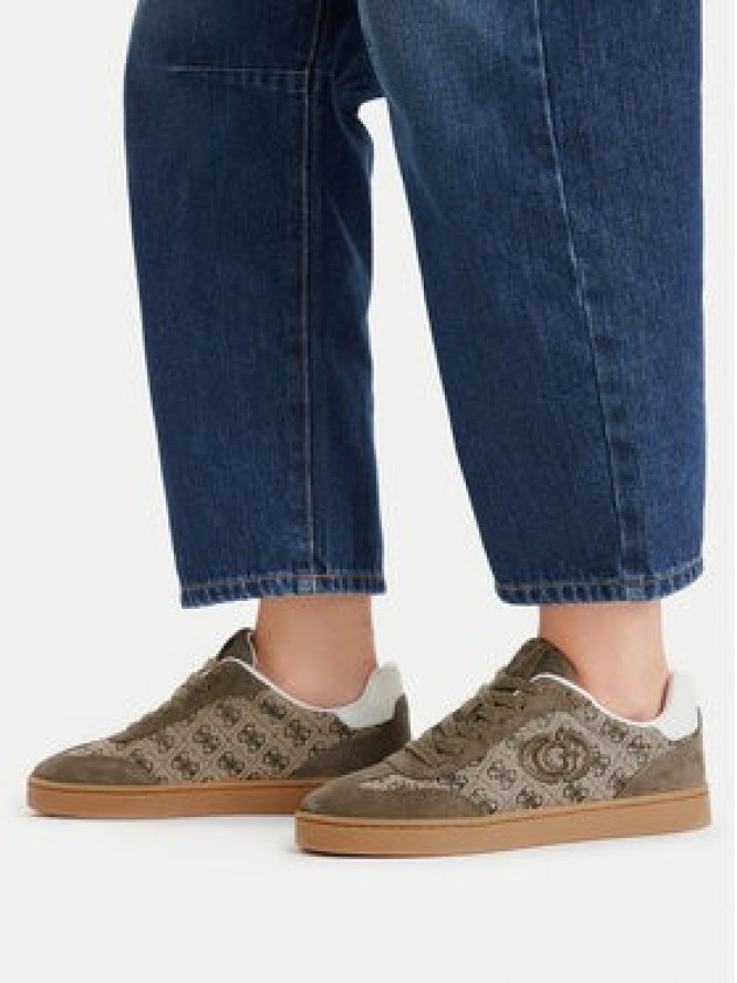 Guess Sneakersy FLTJAC LEA12 Khaki