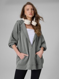 4F Bluza dresowa oversize z modalem damska - szara S