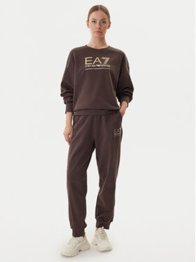 EA7 Emporio Armani Spodnie dresowe 7W000418 AF12473 U6063 Brązowy Regular Fit