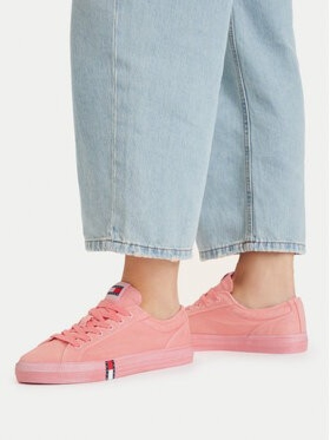 Tommy Jeans Tenisówki Archive Vulc Y2K Washed Canvas EN0EN02957 Różowy
