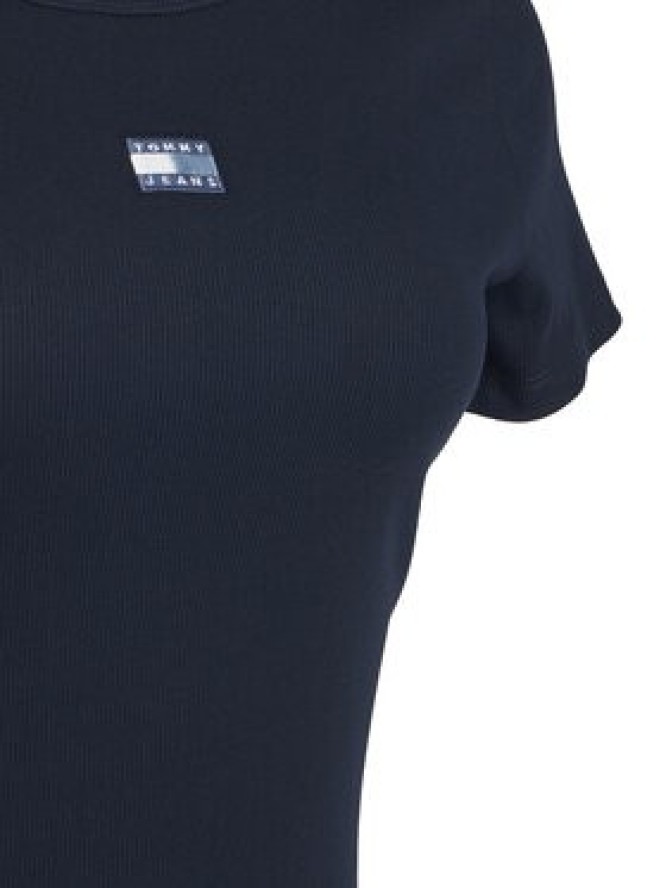 Tommy Jeans T-Shirt Badge DW0DW17881 Granatowy Slim Fit