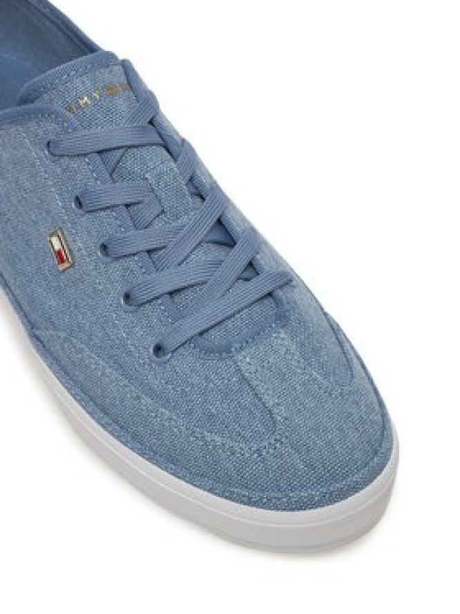 Tommy Hilfiger Sneakersy Washed Canvas Vulc Sneaker FW0FW08894 Niebieski