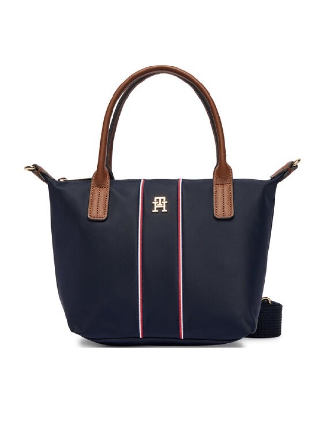 Tommy Hilfiger Torebka Popette Mini Tote Corp AW0AW17707 Granatowy
