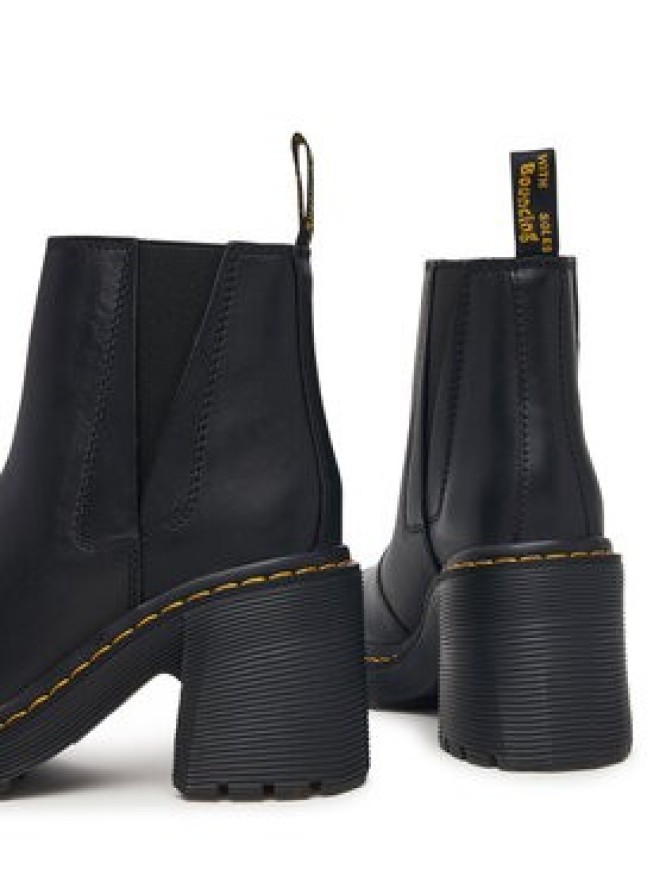 Dr. Martens Botki Spence Leather Flared Heel DM26440001 Czarny