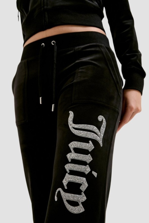 JUICY COUTURE Czarne damskie spodnie dresowe Layla Caviar Trackpant, Rozmiar XS