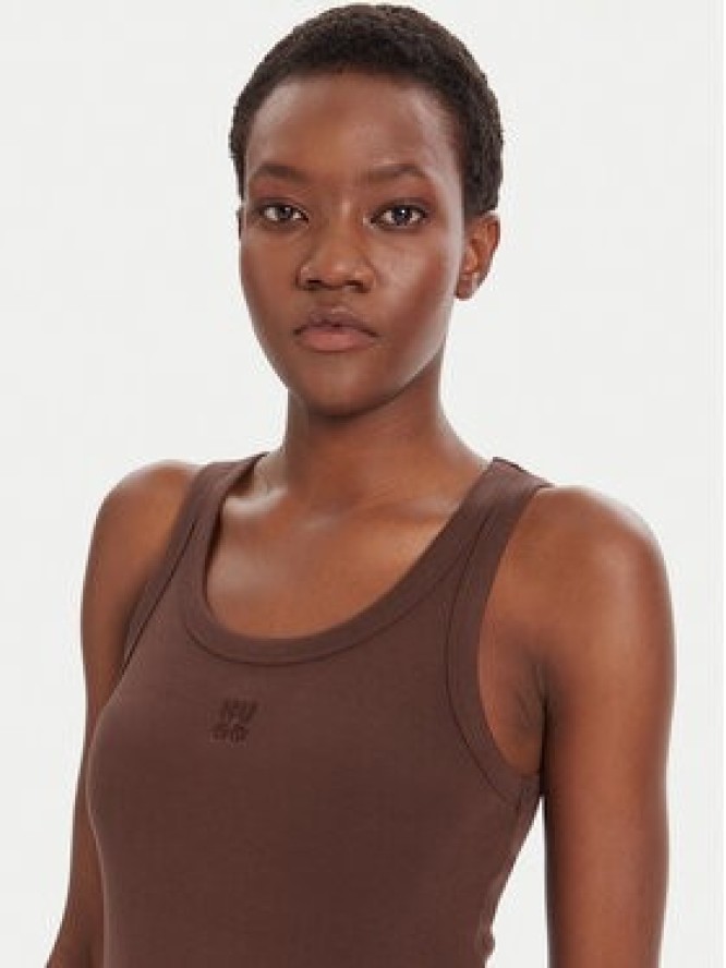 HUGO Top Datamia 50514489 Brązowy Slim Fit