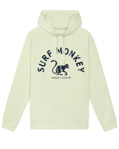Bluza bawełny organicznej –zakrzywione logo –kapturem /dla dorosłych (limonkowa)