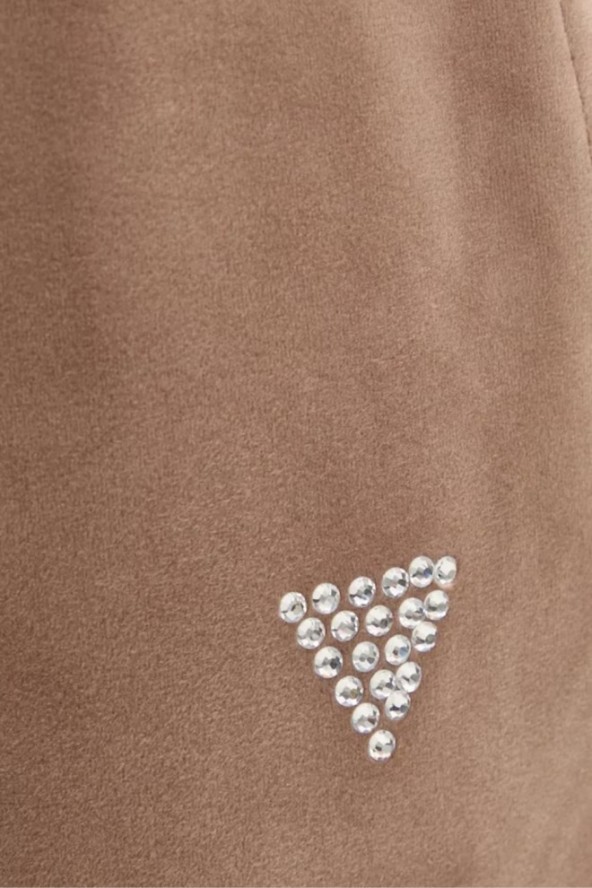 GUESS Brązowe damskie spodnie welurowe Couture, Rozmiar XS