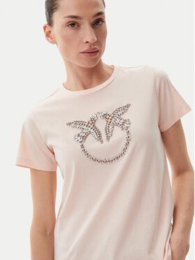 PINKO T-Shirt Quentin 100535 A2G7 Różowy Regular Fit