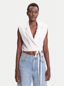 ACCESS FASHION Kamizelka 53-1028-195 Biały Slim Fit