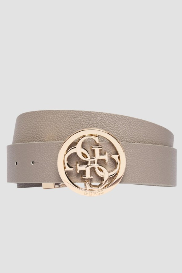 GUESS Kremowy dwustronny damski pasek w monogram Noelle REV H35, Rozmiar XS