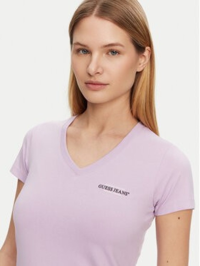 Guess Jeans T-Shirt W4YI23 J1314 Fioletowy Slim Fit