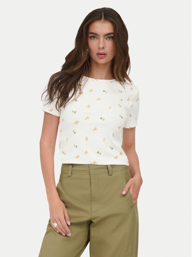 ONLY T-Shirt Fenja 15347986 Biały Slim Fit