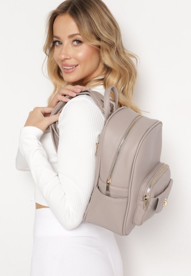 Ciemnoszary Plecak Miejski z Kieszonką z Przodu Wolli