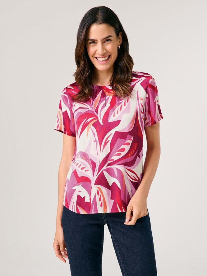 Gerry Weber Bluzka w kolorze różowo-kremowo-czerwonym rozmiar: 40