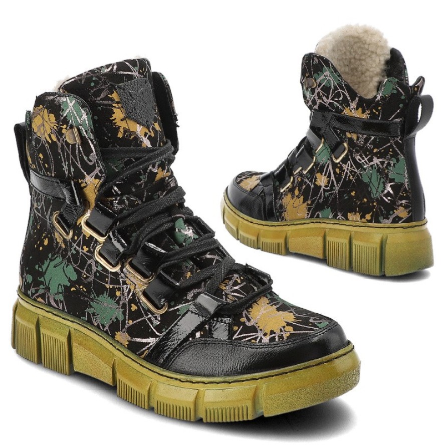 Żółte Botki Maciejka Modne Obuwie Damskie