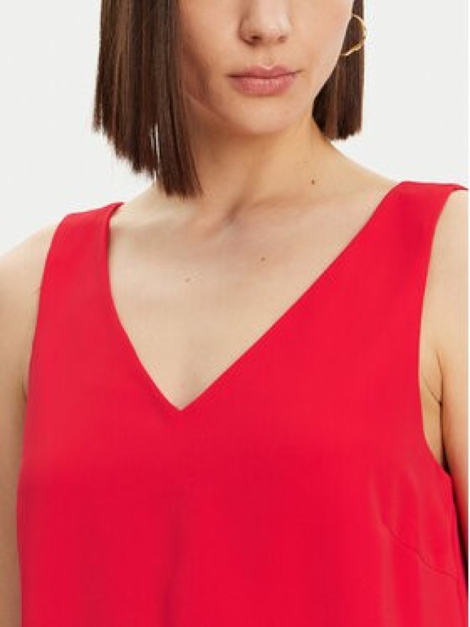 Pieces Top Franan 17146424 Czerwony Regular Fit