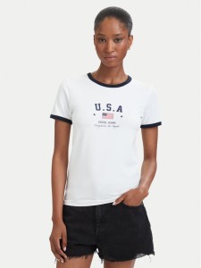 Guess Jeans T-Shirt W6YI16 K3995 Biały Slim Fit