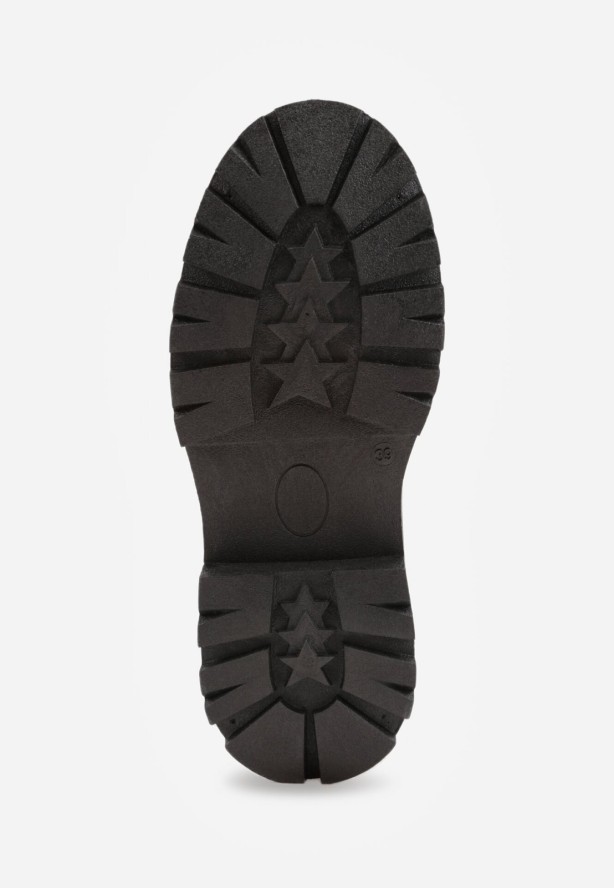 Czarne Mokasyny z Biżuteryjnymi Koralikami Ellsara