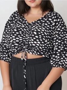 Bluzka z bufiastymi rękawami - wielobarwny