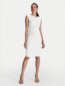 Swing Sukienka koktajlowa 5AI16700 Biały Slim Fit