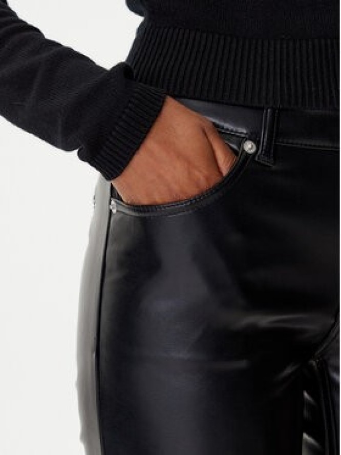 HUGO Spodnie z imitacji skóry Hilano-1 50546790 Czarny Slim Fit
