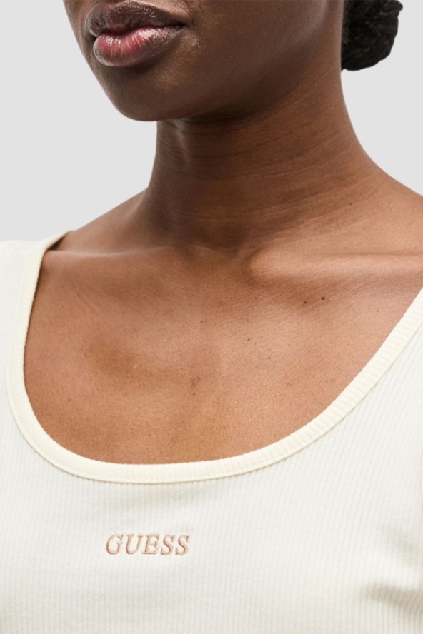 GUESS Kremowy damski tank top Circe, Rozmiar S
