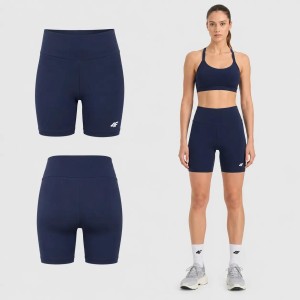 KOLARKI DAMSKIE 4F LEGGINSY KRÓTKIE SPODENKI KRÓTKIE KOLOR NIEBIESKI