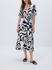 Sukienka midi - złamana biel