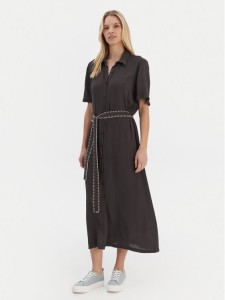 Roxy Sukienka koszulowa Island Escape Solid ERJWD03884 Szary Regular Fit