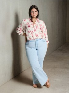 Jeansy wide leg - niebieski