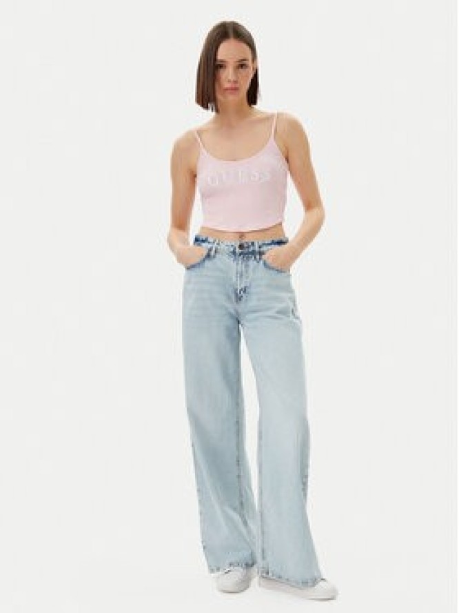 Guess Top V5GP16 K8RT2 Różowy Regular Fit