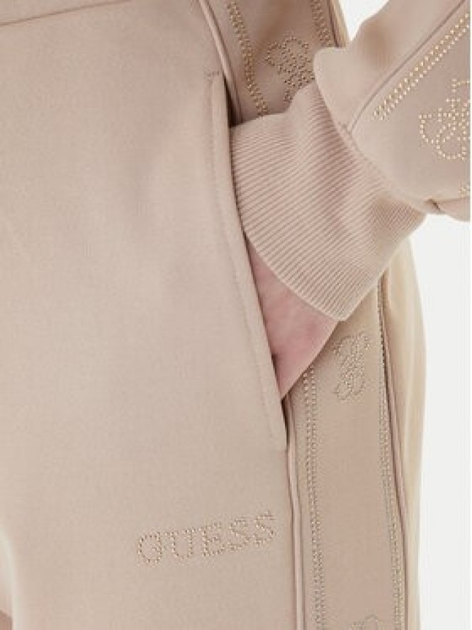Guess Spodnie dresowe V5BB23 KCX22 Beżowy Regular Fit