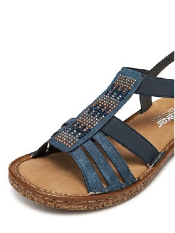 Rieker Sandały 628G7-14 Granatowy