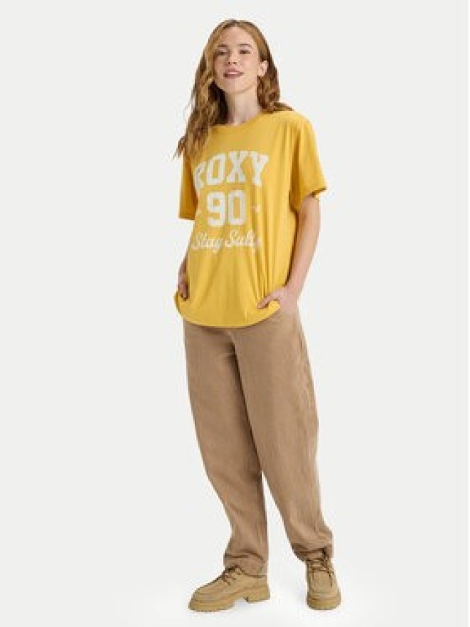 Roxy T-Shirt Hangloose The Sky ERJZT06020 Żółty Regular Fit