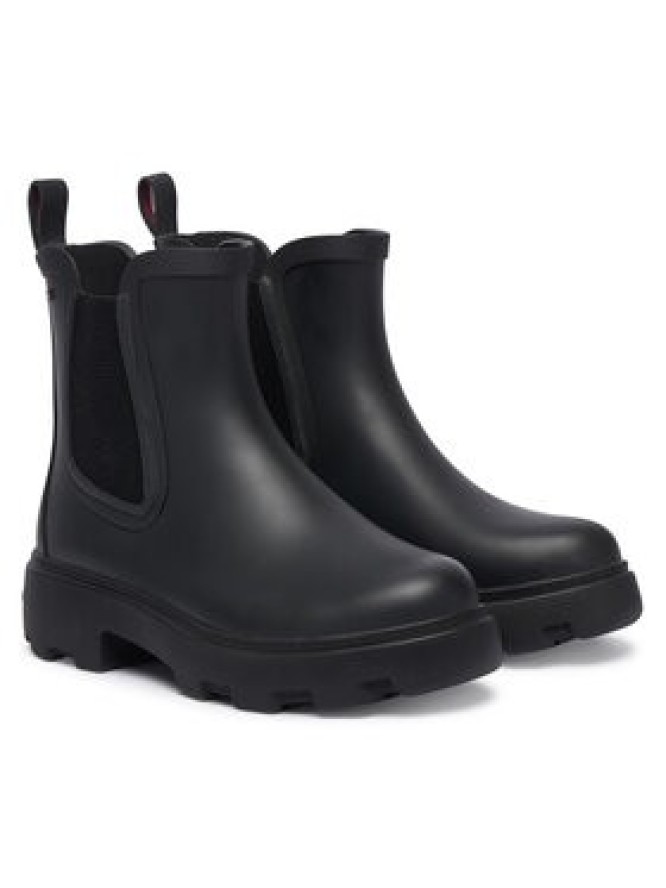 Tommy Hilfiger Kalosze Flag Cleated FW0FW09387 Czarny