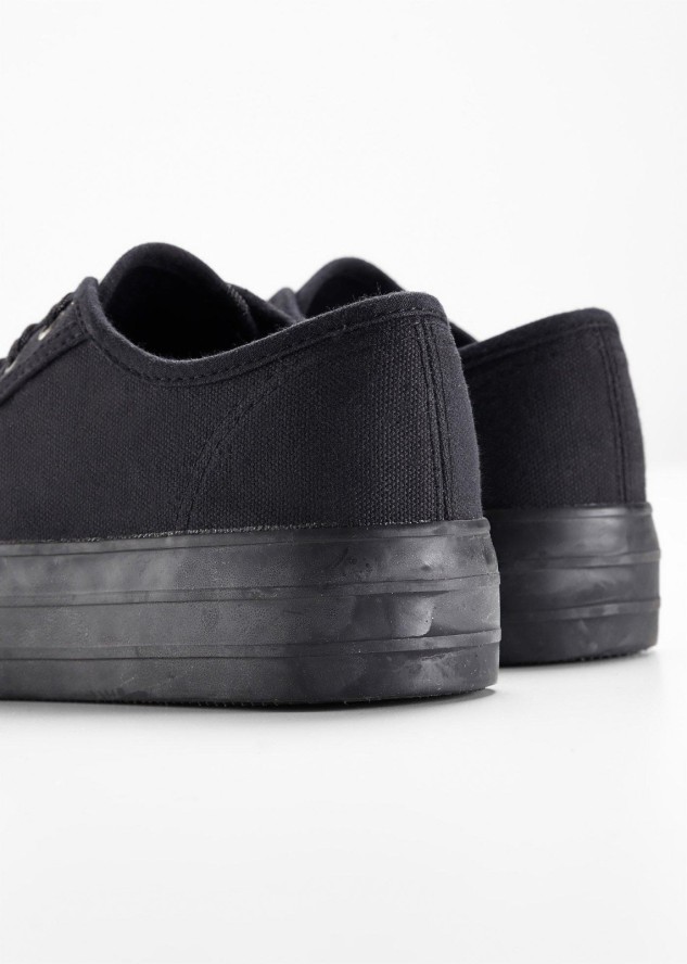 Sneakersy na platformie z bawełnianego płótna