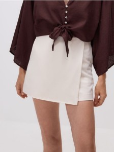 Spódnico-szorty z wiskozą - złamana biel