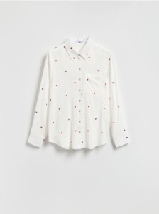 Koszula regular z wiskozy - czerwony