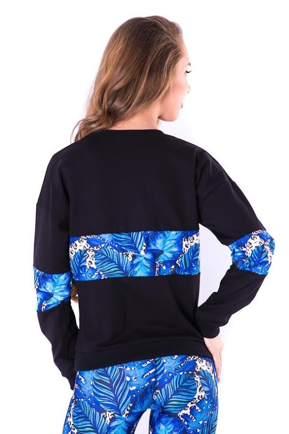 Bluza sportowa na fitness damska 2skin Logo Tropicana Czarna